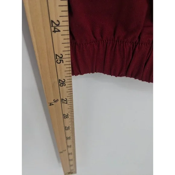 Halara Joggers Women Small Dark Red High Waisted Pleated Cotton Twill Casual NWT - Picture 10 of 10